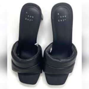 NEW A New Day Women One Strap Mule High Heels Black puffy slide 🎯 target 8.5